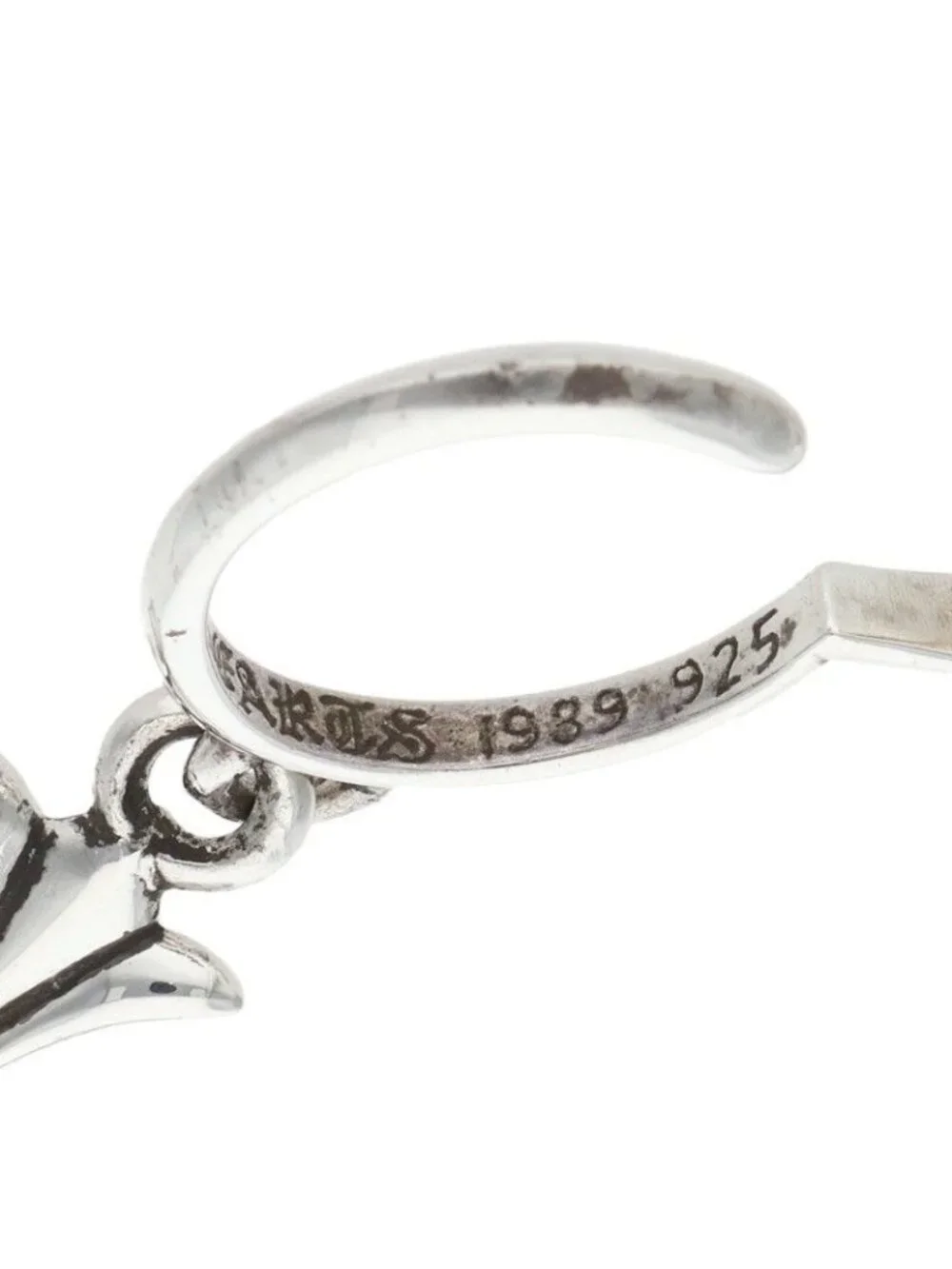 Chrome Hearts Tiny CH Cross Hoop Silver Earrings